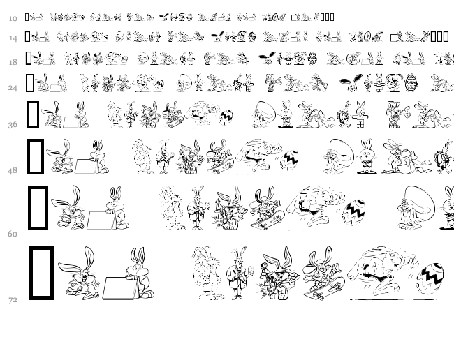 Easter Hoppy font waterfall